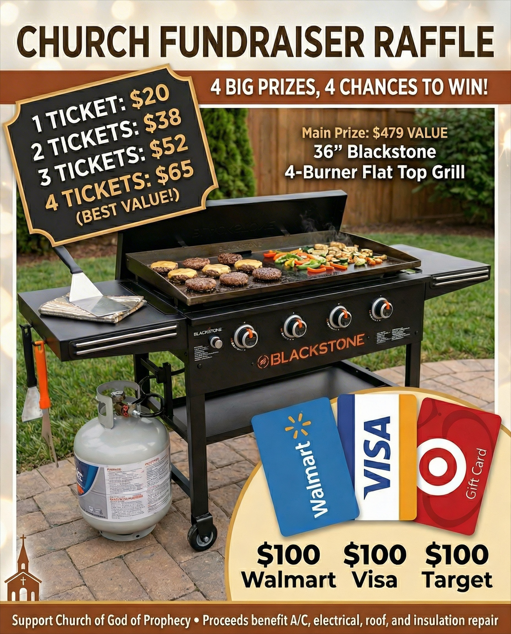 Blackstone Grill & $300 Gift Card Giveaway – Church Building Fund