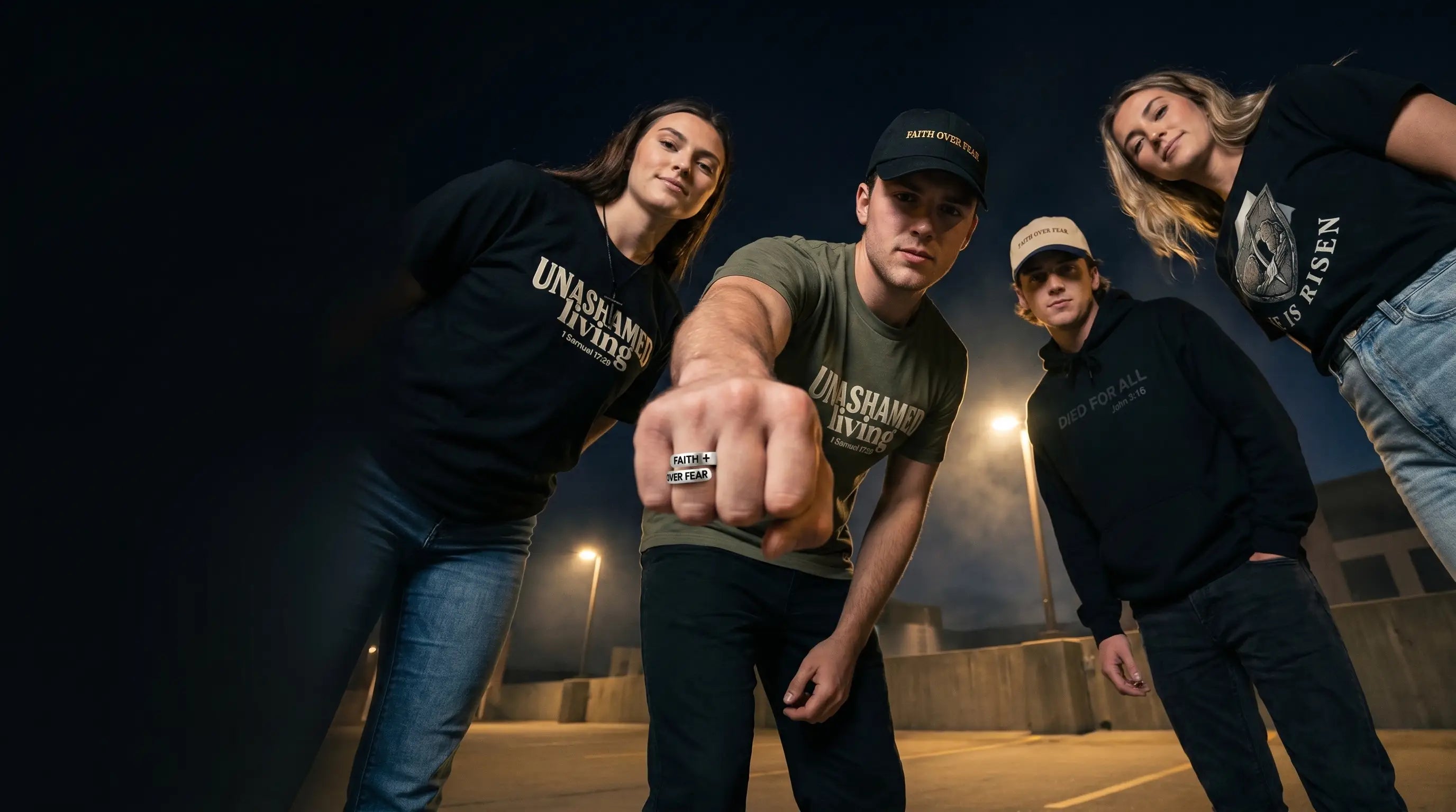 Friends wearing Unashamed Living apparel together